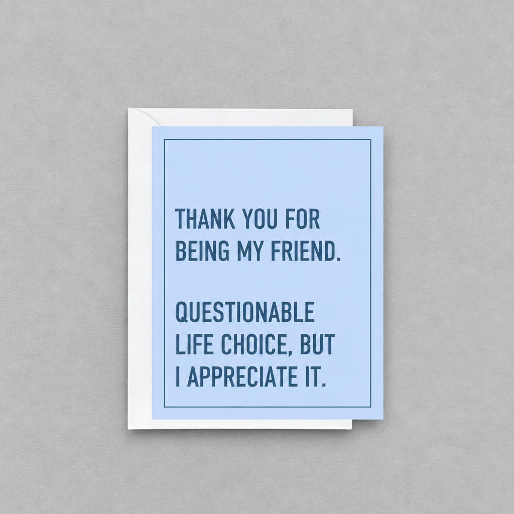 Thanks For Being My Friend Card photo 1 on the lighter grey backdrop