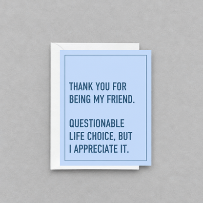 Thanks For Being My Friend Card photo 1 on the lighter grey backdrop