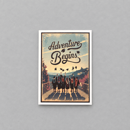 The Adventure Begins – Graduation Card photo 1 on the lighter grey backdrop