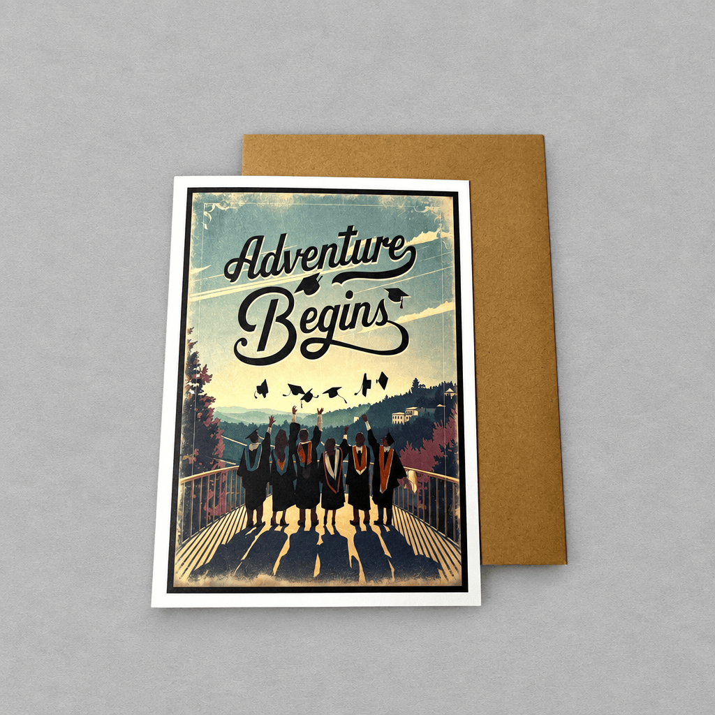 The Adventure Begins – Graduation Card photo 2 on the lighter grey backdrop