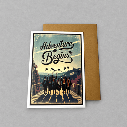 The Adventure Begins – Graduation Card photo 2 on the lighter grey backdrop
