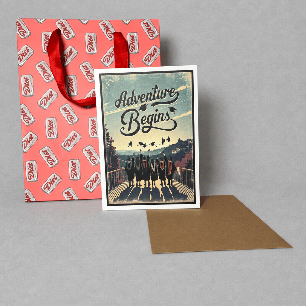The Adventure Begins – Graduation Card photo 3 on the lighter grey backdrop