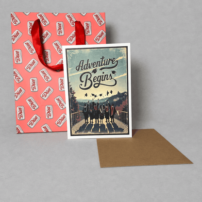 The Adventure Begins – Graduation Card photo 3 on the lighter grey backdrop