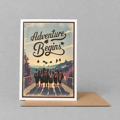 The Adventure Begins – Graduation Card photo 4 on the lighter grey backdrop