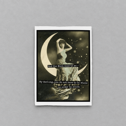 The Moon Said To Me Encouragement Card photo 2 on the lighter grey backdrop