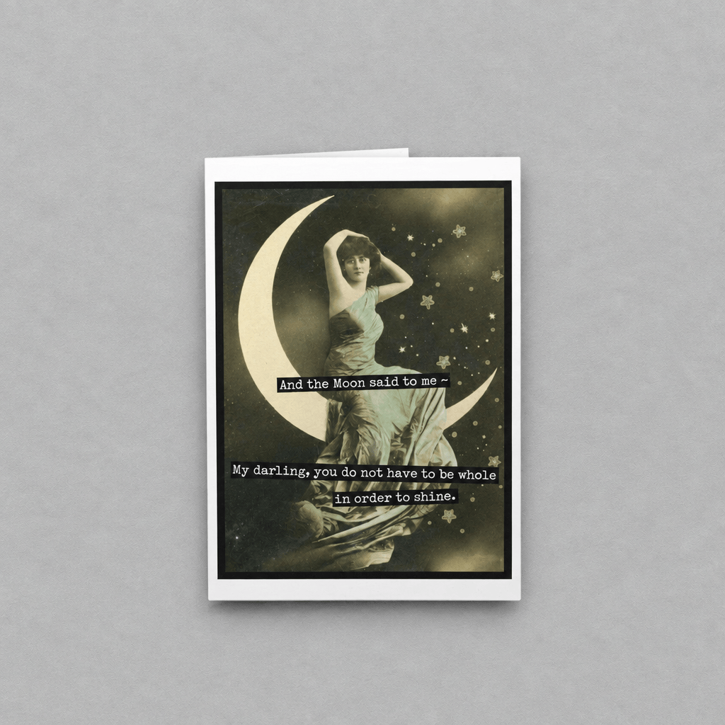 The Moon Said To Me Encouragement Card photo 5 on the lighter grey backdrop