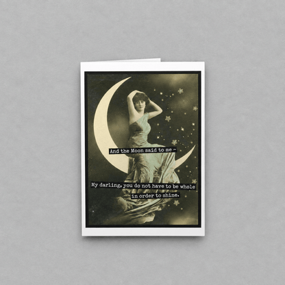 The Moon Said To Me Encouragement Card photo 5 on the lighter grey backdrop