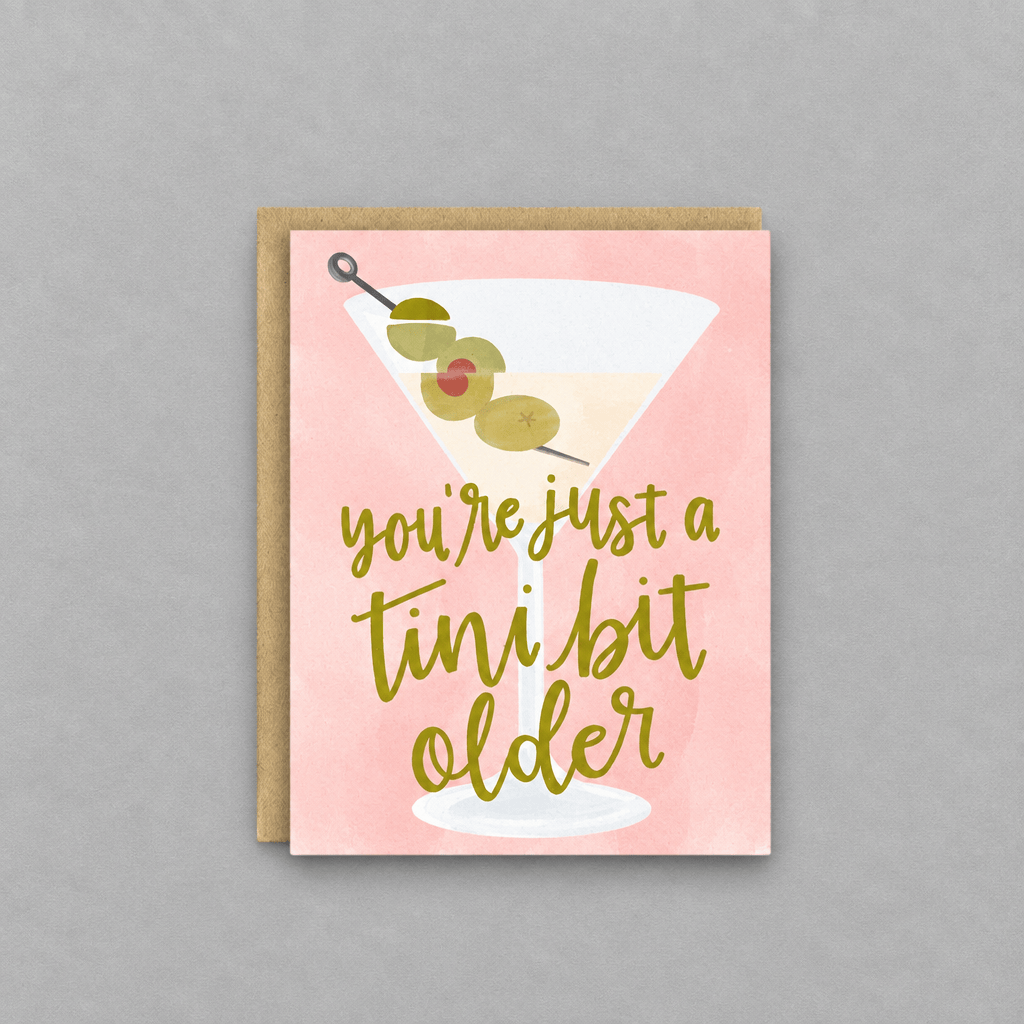 Tini Bit Older Birthday Card photo 1 on the lighter grey backdrop