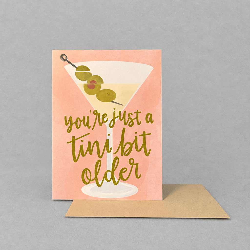 Tini Bit Older Birthday Card photo 3 on the lighter grey backdrop