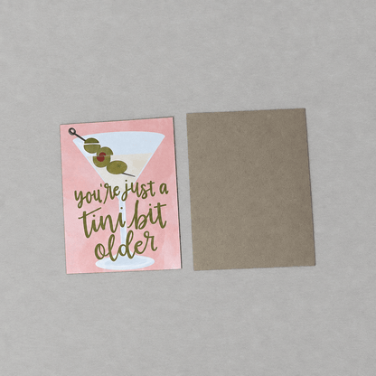 Tini Bit Older Birthday Card photo 4 on the lighter grey backdrop