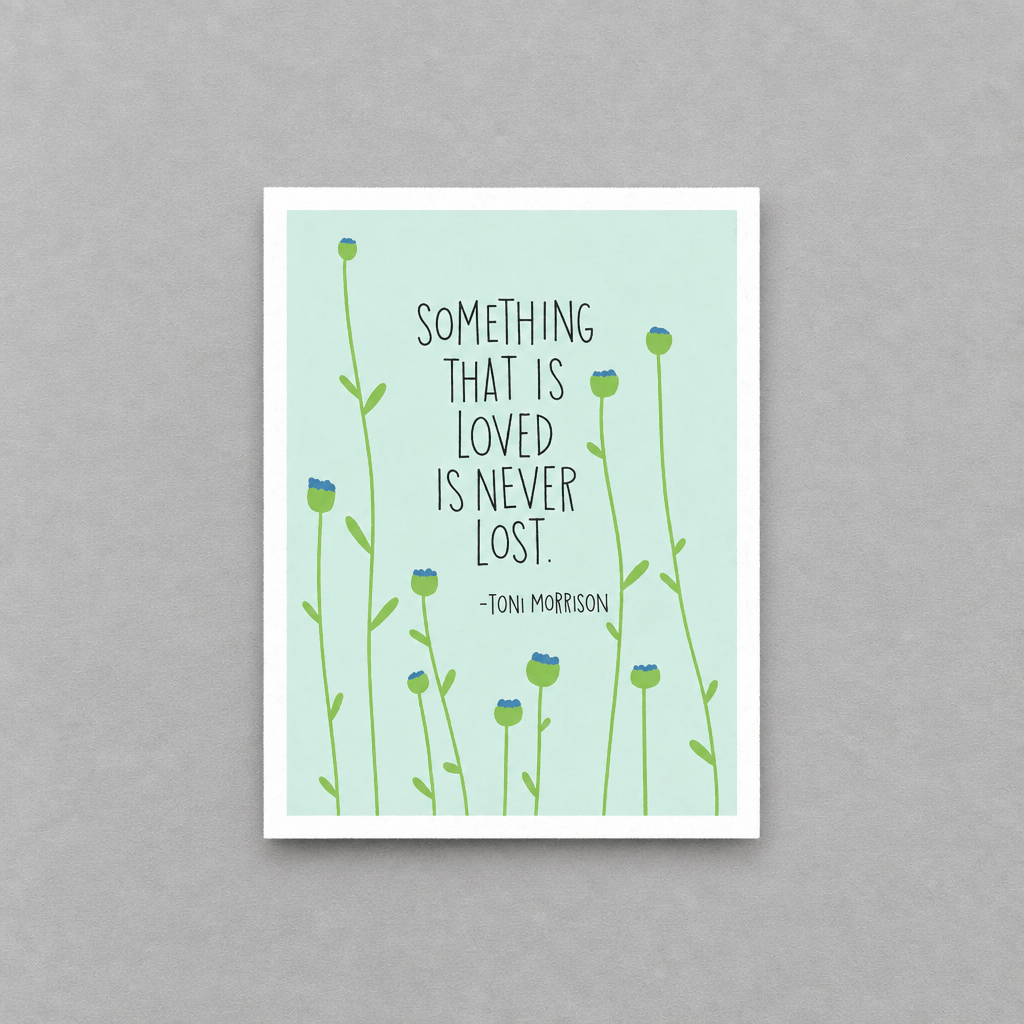 Toni Morrison Quote Sympathy Card photo 1 on the lighter grey backdrop