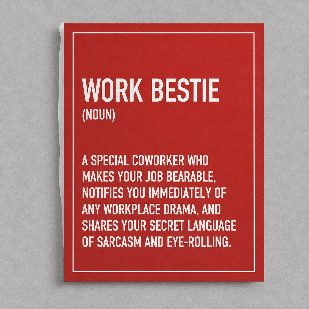 Work Bestie Definition Card photo 2 on the lighter grey backdrop