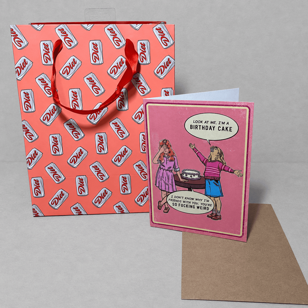 You're So Fucking Weird Birthday Card photo 3 on the lighter grey backdrop